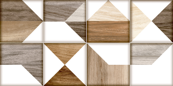 Cephe Seramiği 30X60 SHAPE ART KAHVE-GRI MIX PARLAK -140A